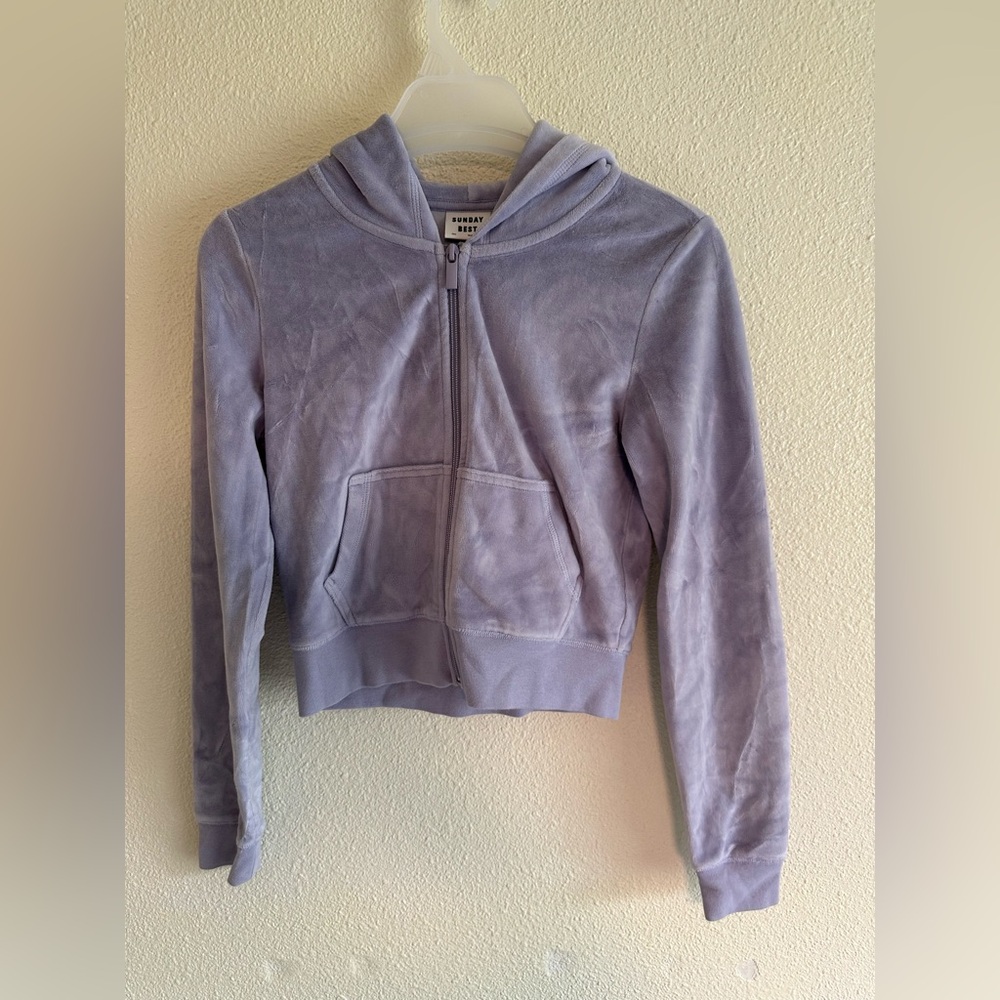 Sunday Best 2xs purple sweater zip up